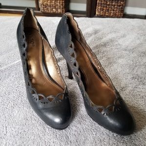 Victor Alfaro High Heels Black Leather Size 6.5